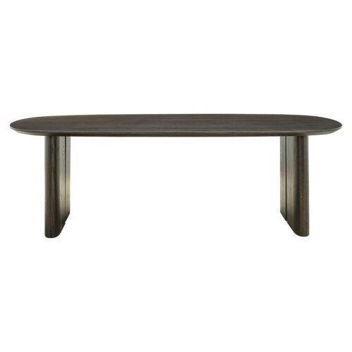 Ovale Eettafel Durban 220 x 95 cm met verstelbare poten Eiken - Bruin - Afbeelding 6