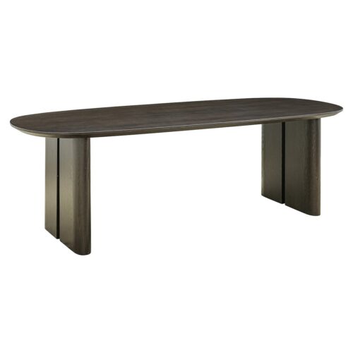 Ovale Eettafel Durban 300 x 100 cm met verstelbare poten Eiken - Bruin - Afbeelding 4