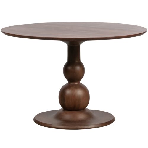 Ronde Eettafel Blanco Mangohout, 120cm, kleur Walnoot