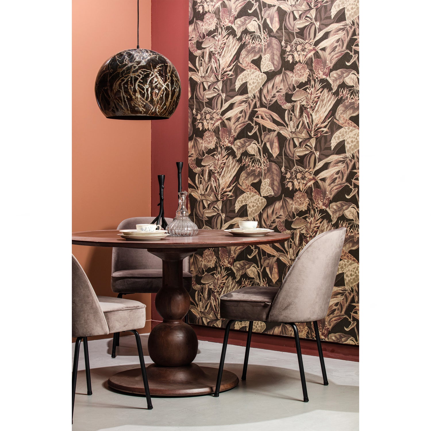 Ronde Eettafel Blanco Mangohout, 120cm, kleur Walnoot - Afbeelding 2