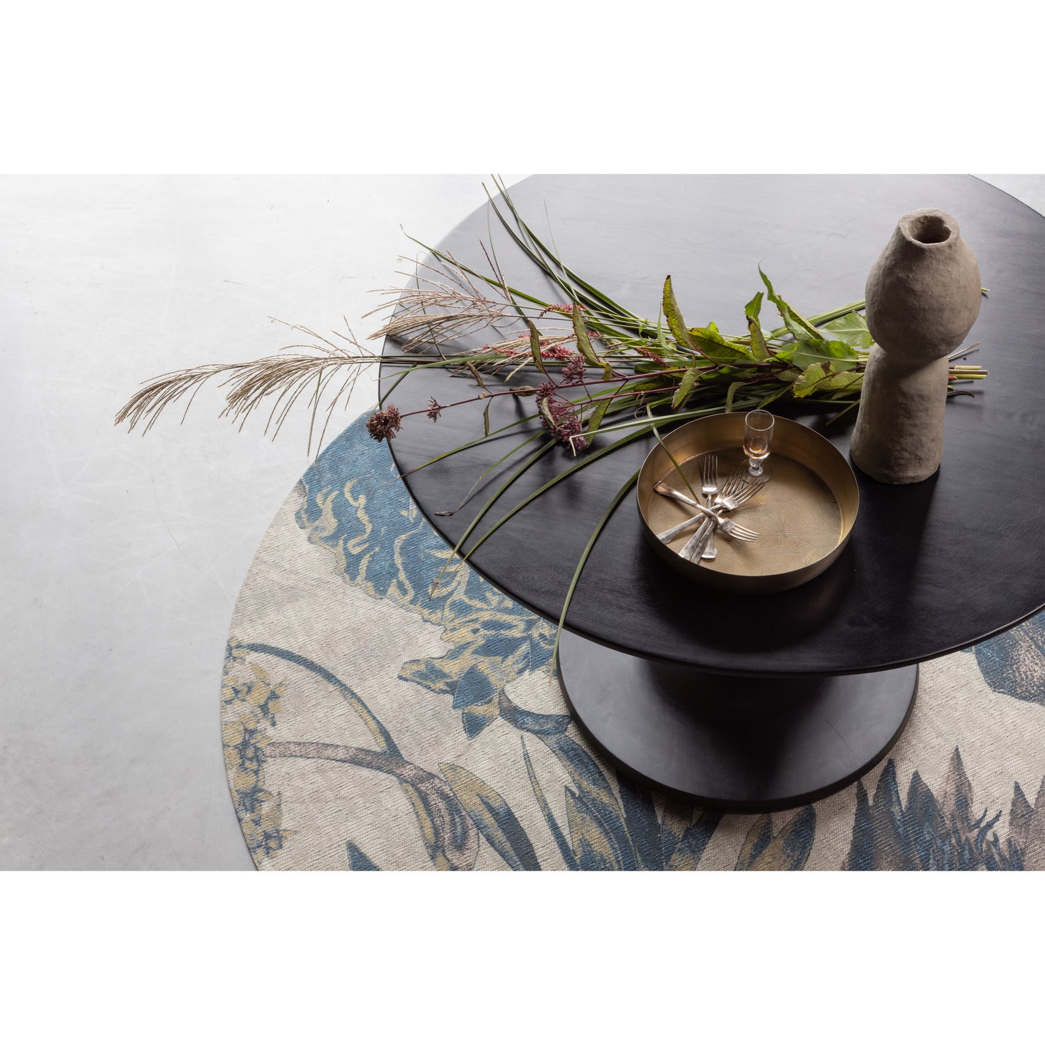 Ronde Eettafel Blanco Mangohout, 120cm, kleur Diep Zwart - Afbeelding 2