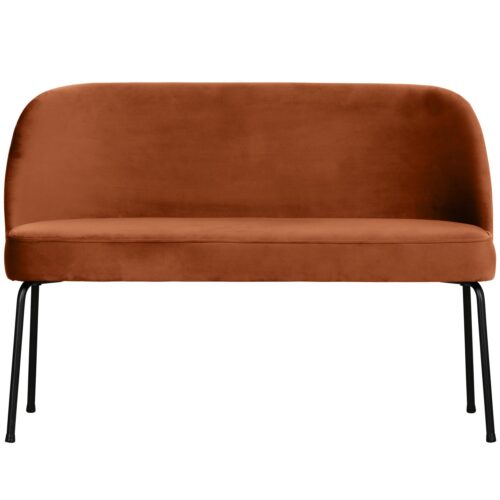 Eetkamerbank Vogue Velvet, 120cm - Roestbruin