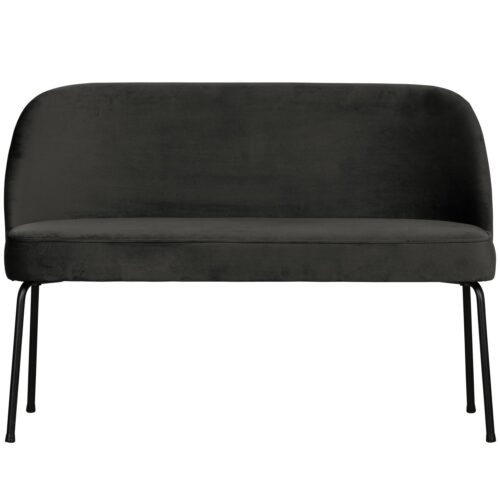 Eetkamerbank Vogue Velvet, 120cm - Zwart