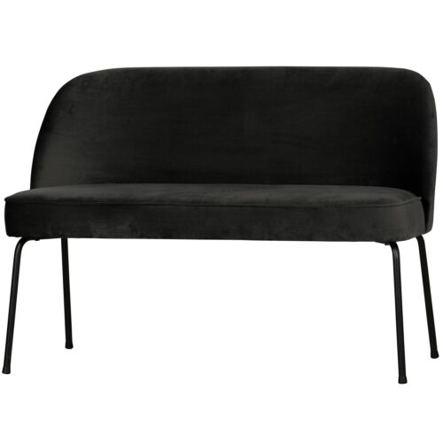Eetkamerbank Vogue Velvet, 120cm - Zwart - Afbeelding 2