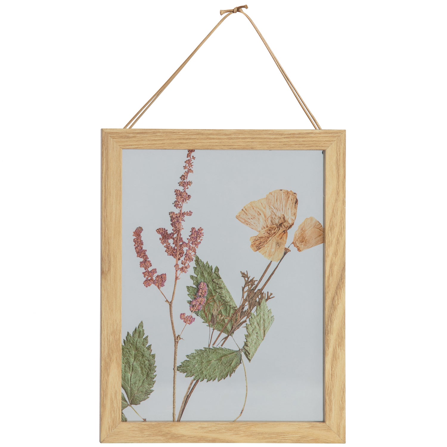 Potpourri fotolijst bloemen met houten rand 23x18