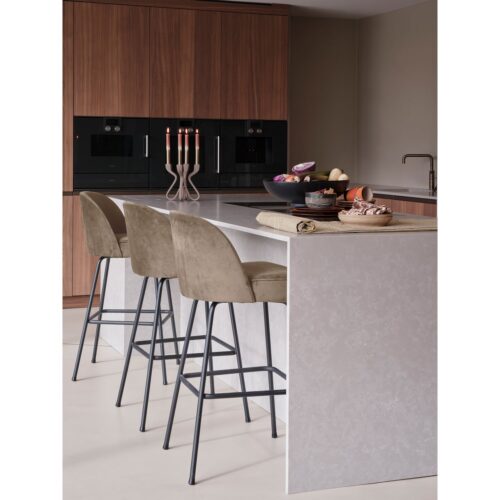 Barstoel Vogue Velvet - Khaki (zithoogte 79cm) - Afbeelding 2