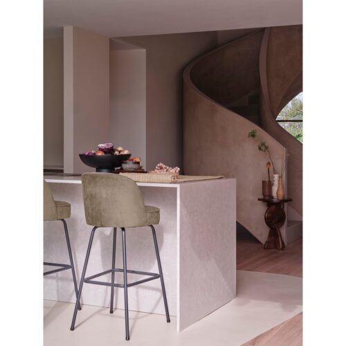 Barstoel Vogue Velvet - Khaki (zithoogte 79cm) - Afbeelding 3
