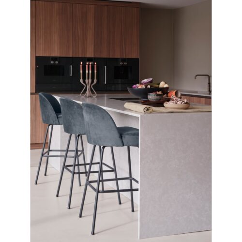Barstoel Vogue Velvet - Teal (zithoogte 79cm) - Afbeelding 2