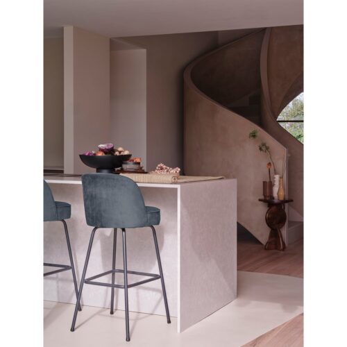 Barstoel Vogue Velvet - Teal (zithoogte 79cm) - Afbeelding 3