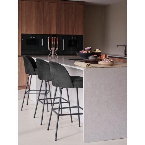 Barkruk Vogue Fluweel - Zwart (zithoogte 80cm) - Afbeelding 2