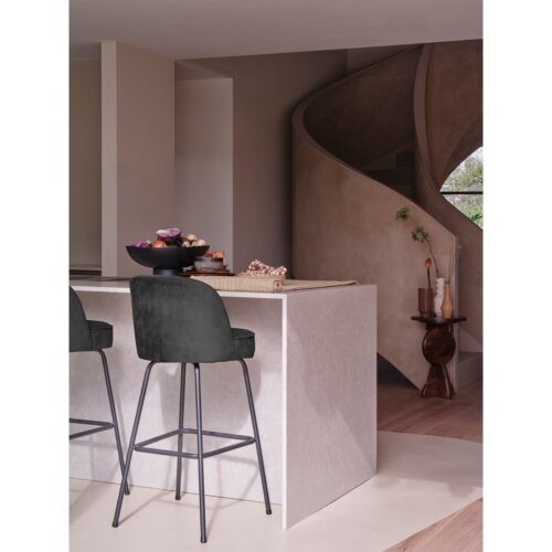 Barkruk Vogue Fluweel - Zwart (zithoogte 80cm) - Afbeelding 3