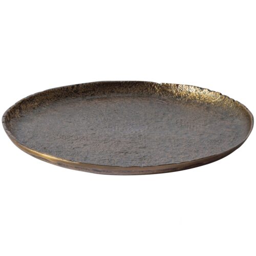 Set v 2 - serving plate dienblad metaal antique brass - Afbeelding 6