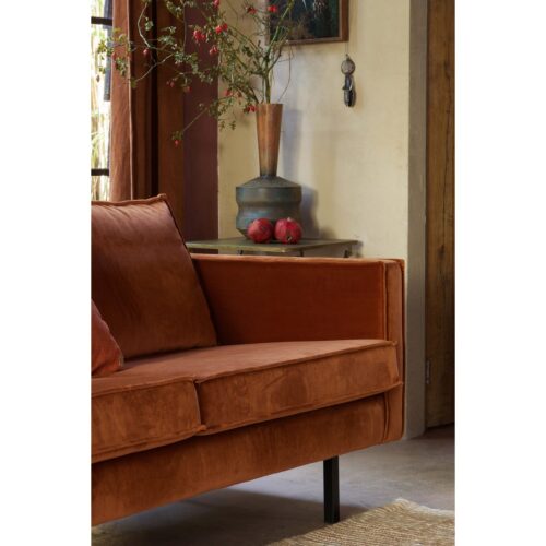 Rodeo bank 2,5-zits velvet roest - Afbeelding 2