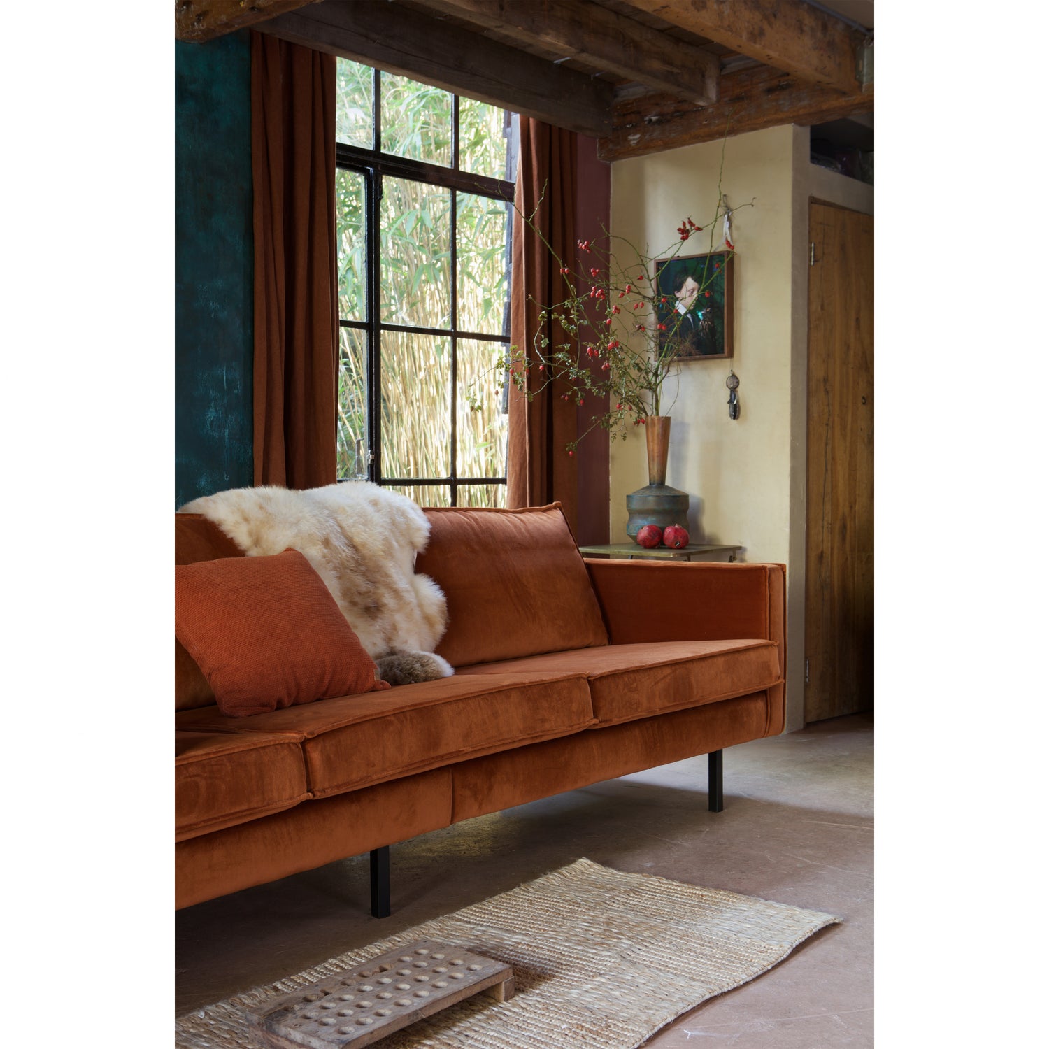 Rodeo bank 3-zits velvet roest - Afbeelding 3