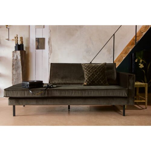 Rodeo daybed left velvet dark green hunter - Afbeelding 2