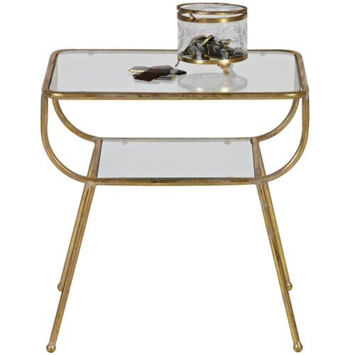 Glazen Bijzettafel Amazing -Antique Brass - Afbeelding 4