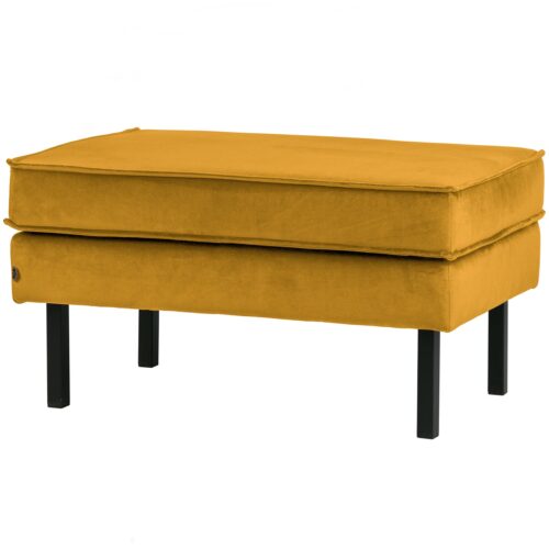 Hocker Rodeo Op Poten Velvet OkerGeel - Afbeelding 2