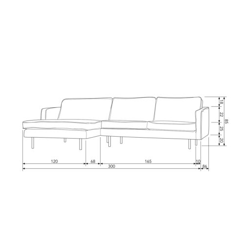 Rodeo Loungebank links velvet taupe - Afbeelding 3