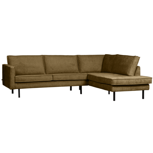Rodeo hoekbank rechts structure velvet brass
