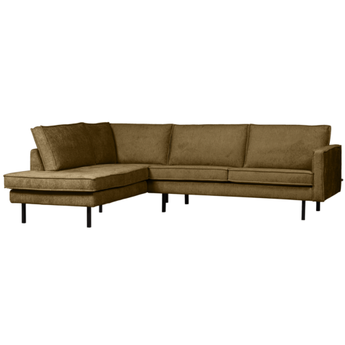 Rodeo hoekbank links structure velvet brass