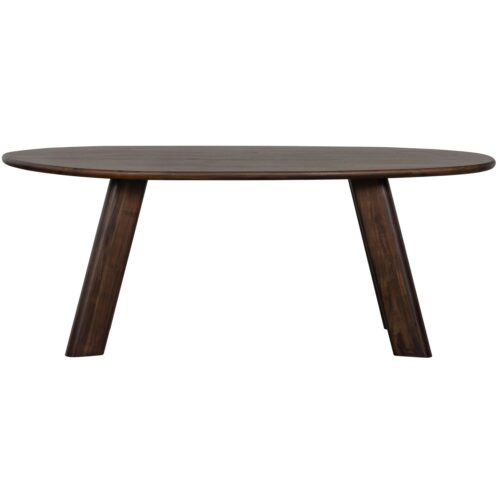 Organische Eettafel Roundly Mangohout, kleur Walnoot - 200 cm - Afbeelding 4