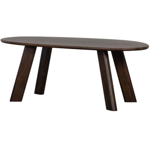 Organische Eettafel Roundly Mangohout, kleur Walnoot - 200 cm