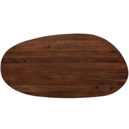 Organische Eettafel Roundly Mangohout, kleur Walnoot - 200 cm - Afbeelding 7