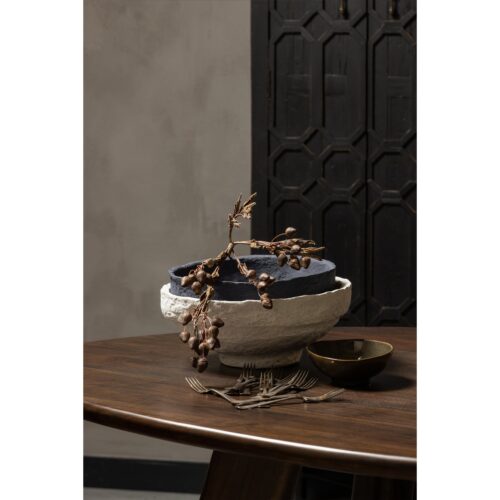 Organische Eettafel Roundly Mangohout, kleur Walnoot - 180 cm - Afbeelding 2