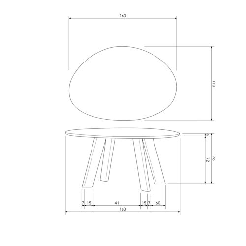 Organische Eettafel Roundly Mangohout, kleur Walnoot - 180 cm - Afbeelding 11