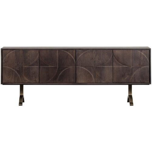 Dressoir Draw Mangohout, 180cm, kleur Zwart - Afbeelding 4