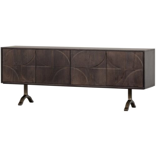 Dressoir Draw Mangohout, 180cm, kleur Zwart