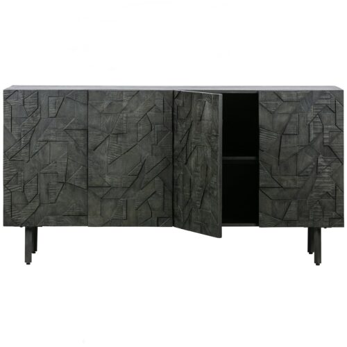 Dressoir Counter 160cm, kleur Zwart - Afbeelding 5