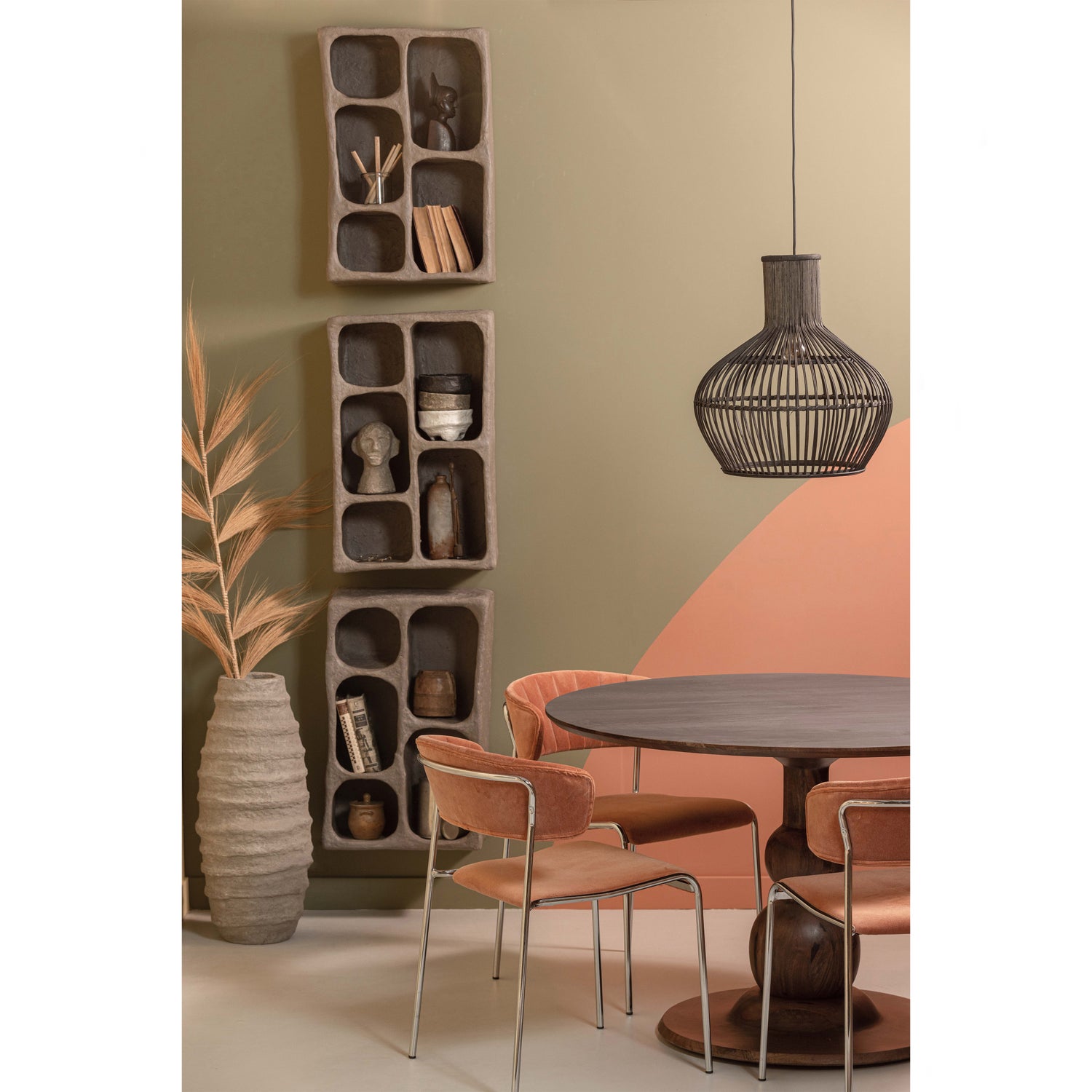 Ronde Eettafel Blanco Mangohout, 120cm, kleur Walnoot - Afbeelding 3