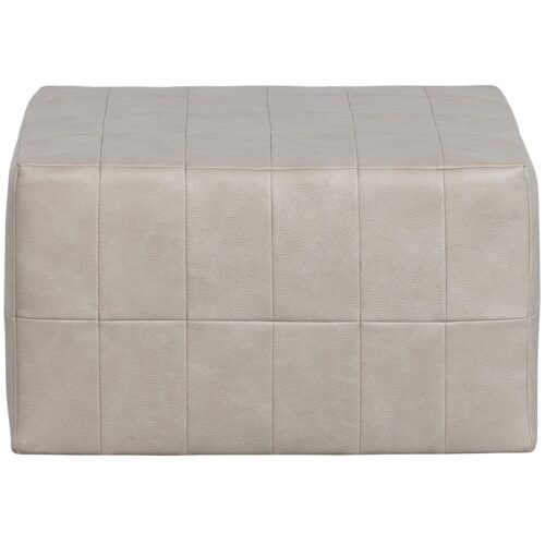 Poef Patchwork Lederlook Naturel - Afbeelding 4