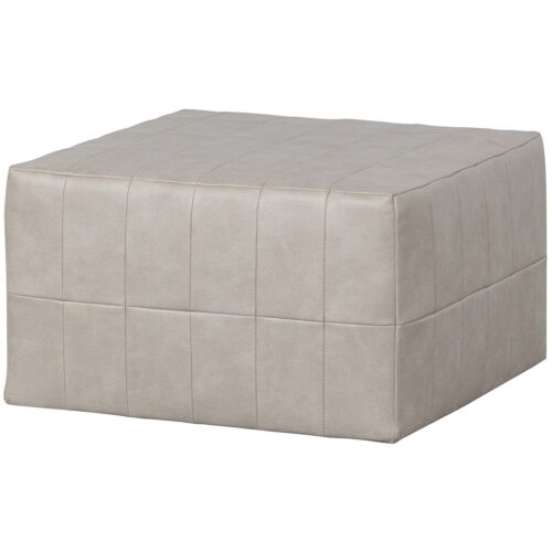 Poef Patchwork Lederlook Naturel