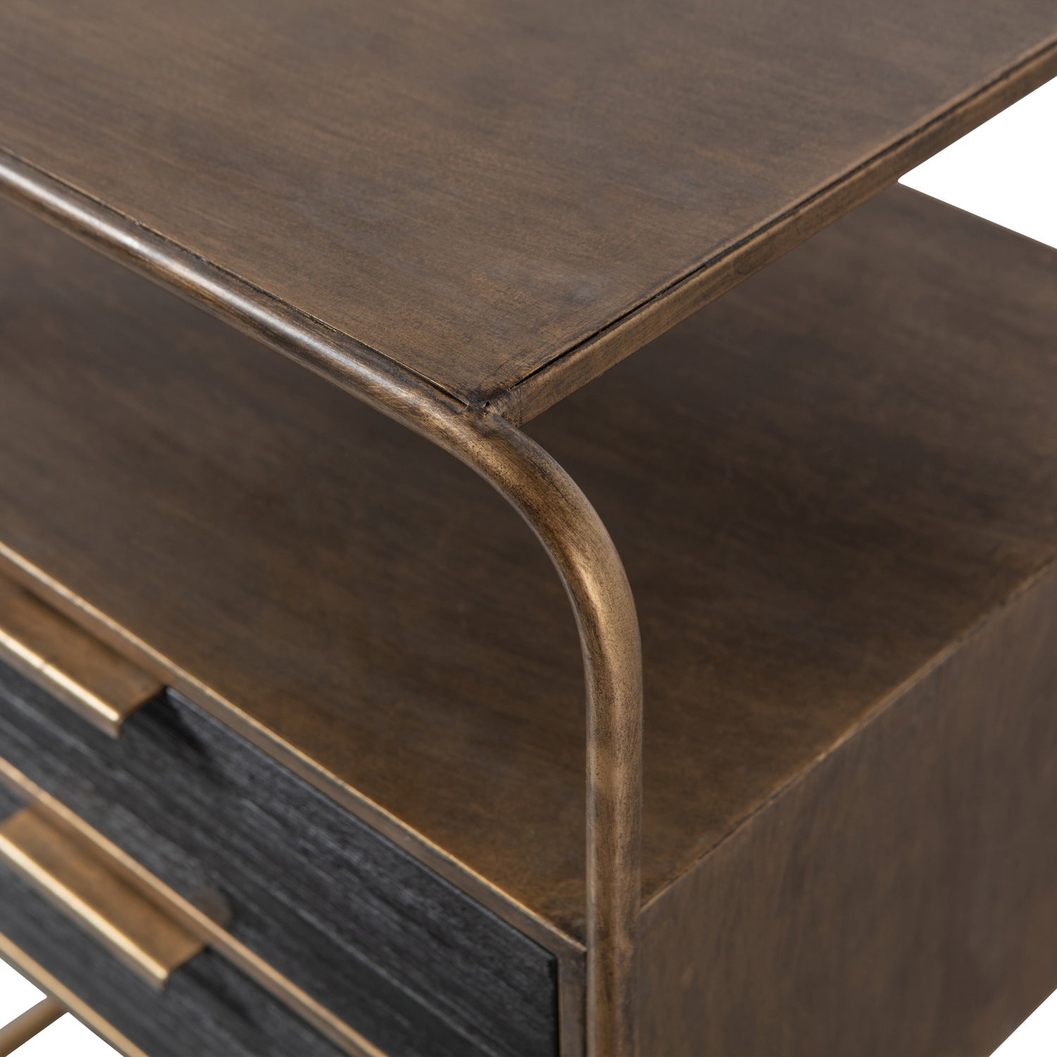 Nachtkastje/Ladekast Polite Met 2 lades, kleur Antique Brass - Afbeelding 8