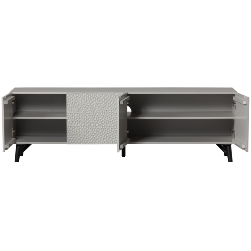 TV-meubel Carved Mangohout 185cm - Mistgrijs - Afbeelding 6
