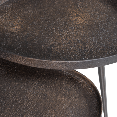 Bijzettafel Crude set an 2 stuks - antique bronze - Afbeelding 8