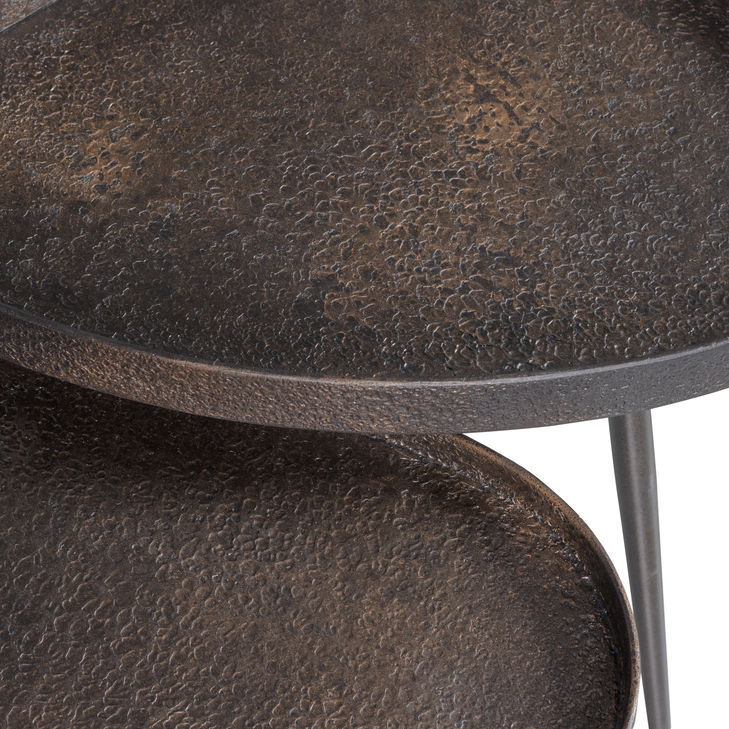 Bijzettafel Crude set an 2 stuks - antique bronze - Afbeelding 8