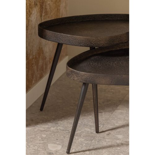 Bijzettafel Crude set an 2 stuks - antique bronze - Afbeelding 3