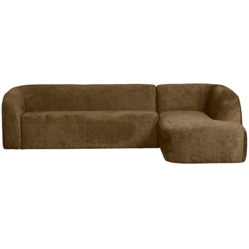 Sloping hoekbank rechts structure velvet brass - Afbeelding 2