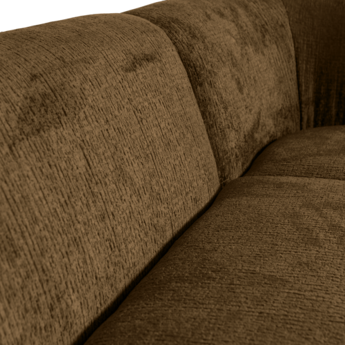 Sloping hoekbank rechts structure velvet brass - Afbeelding 4