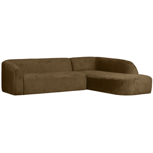 Sloping hoekbank rechts structure velvet brass