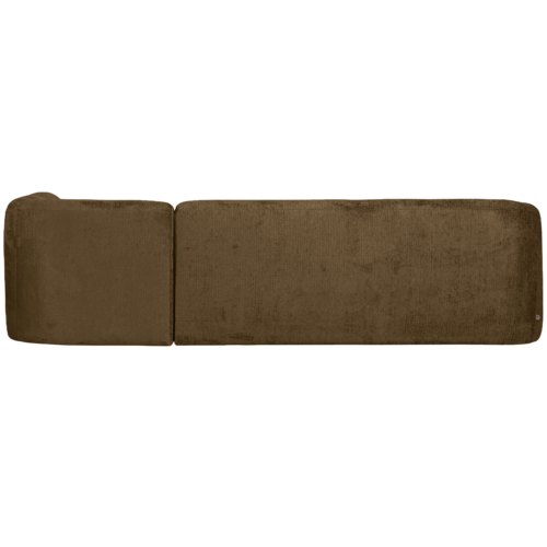Sloping hoekbank rechts structure velvet brass - Afbeelding 3