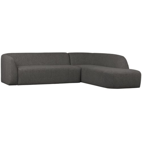 Sloping hoekbank rechts grijs/zwart melange