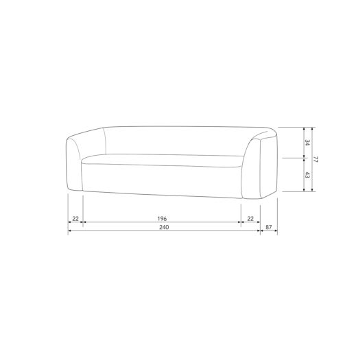 Sloping 3-zits bank grijs melange - Afbeelding 7