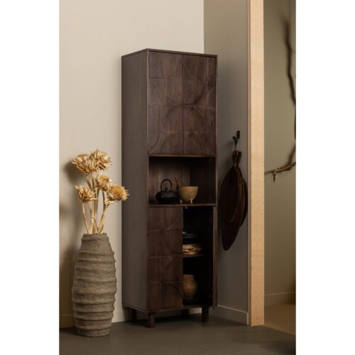 Opbergkast Draw Mangohout, 200 x 60cm, kleur Walnoot - Afbeelding 2