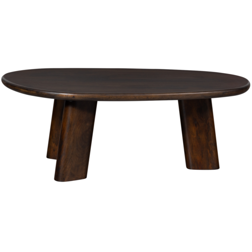 Organische Salontafel Roundly Mangohout 110 x 60cm  Walnoot