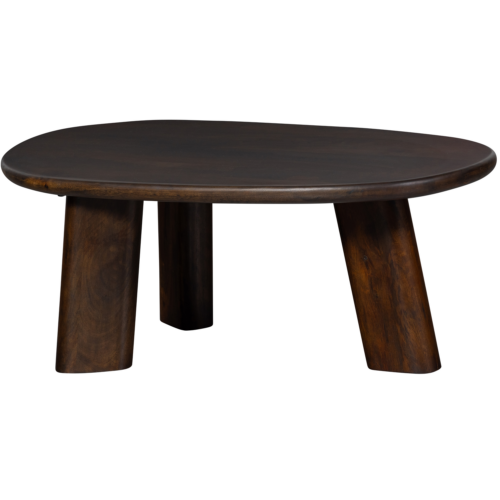 Organische Salontafel Roundly Mangohout 110 x 60cm  Walnoot - Afbeelding 4