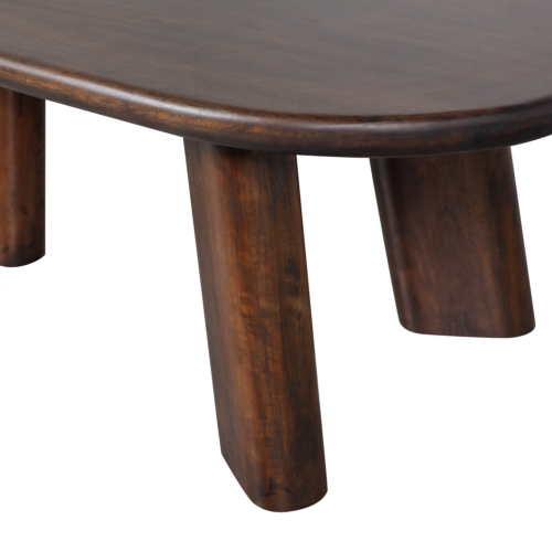 Organische Salontafel Roundly Mangohout 110 x 60cm  Walnoot - Afbeelding 8